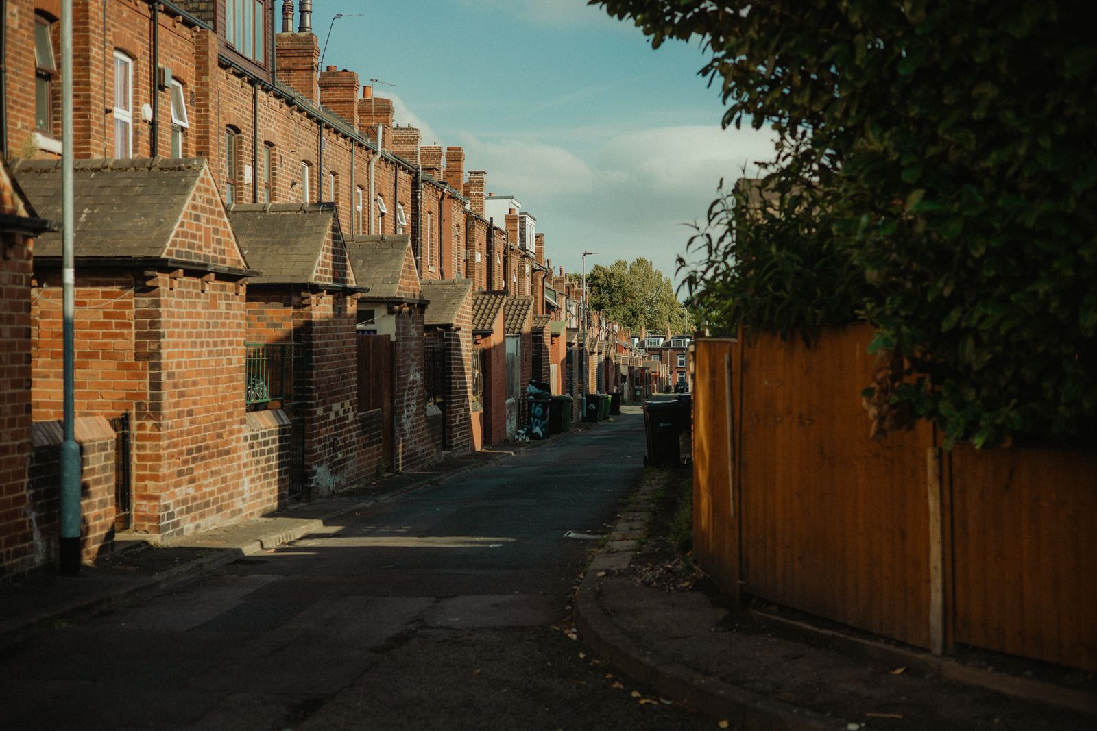 Back lane behind brick terraces